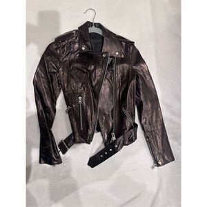 All Saints shiny motor biker jacket women’s size 2